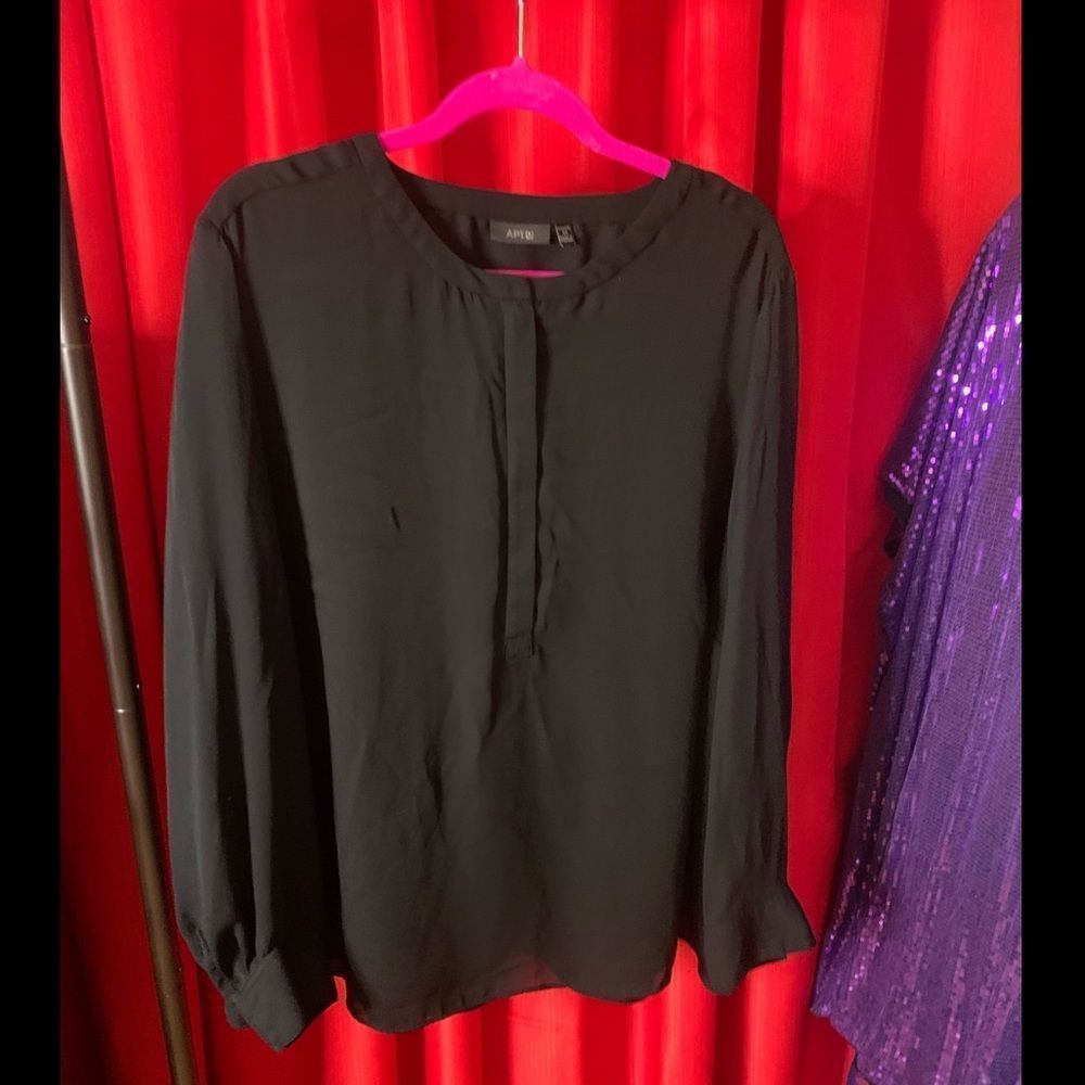 Apt 9 Black Sheer Shirt